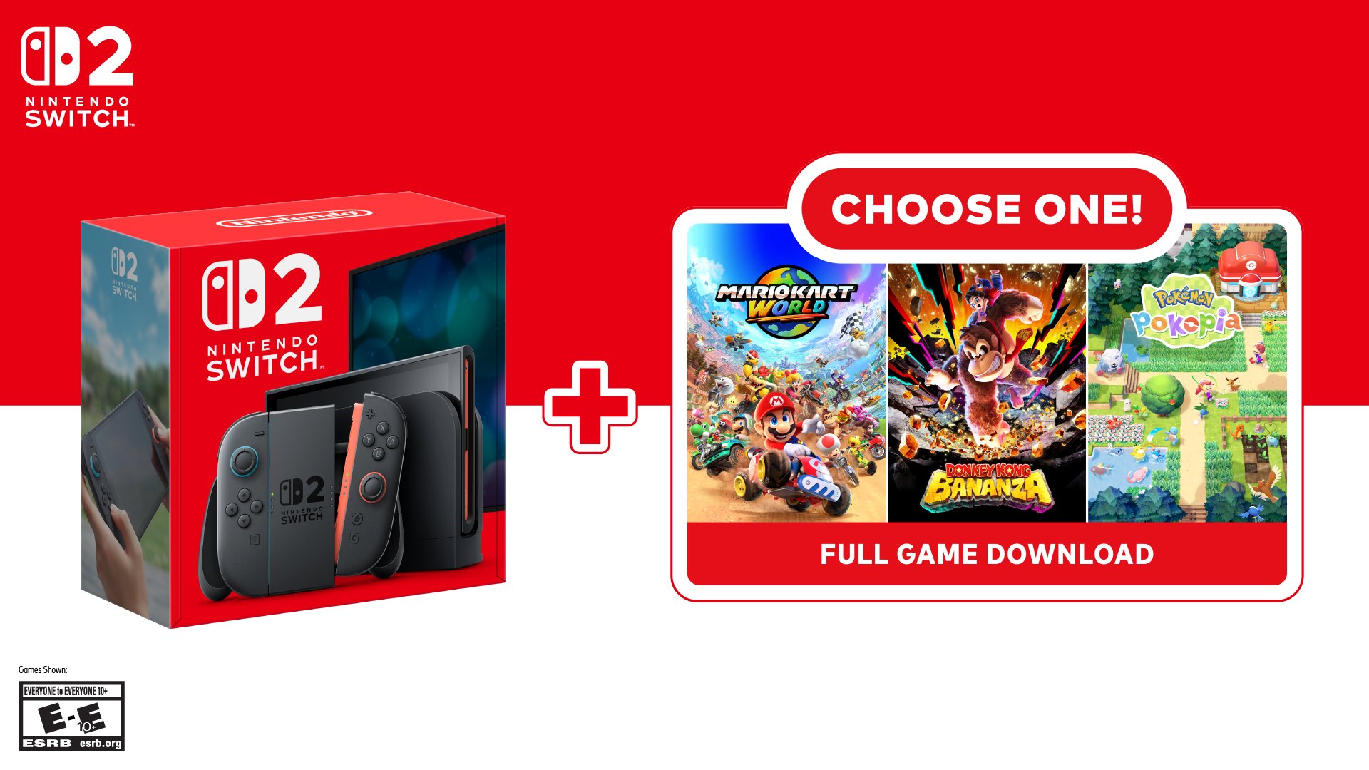 Nintendo Switch 2 Bundle with Pokemon Pokopia, Donkey Kong Bananza, or Mario Kart World